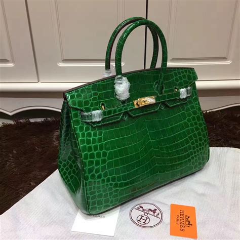 hermes green crocodile bag